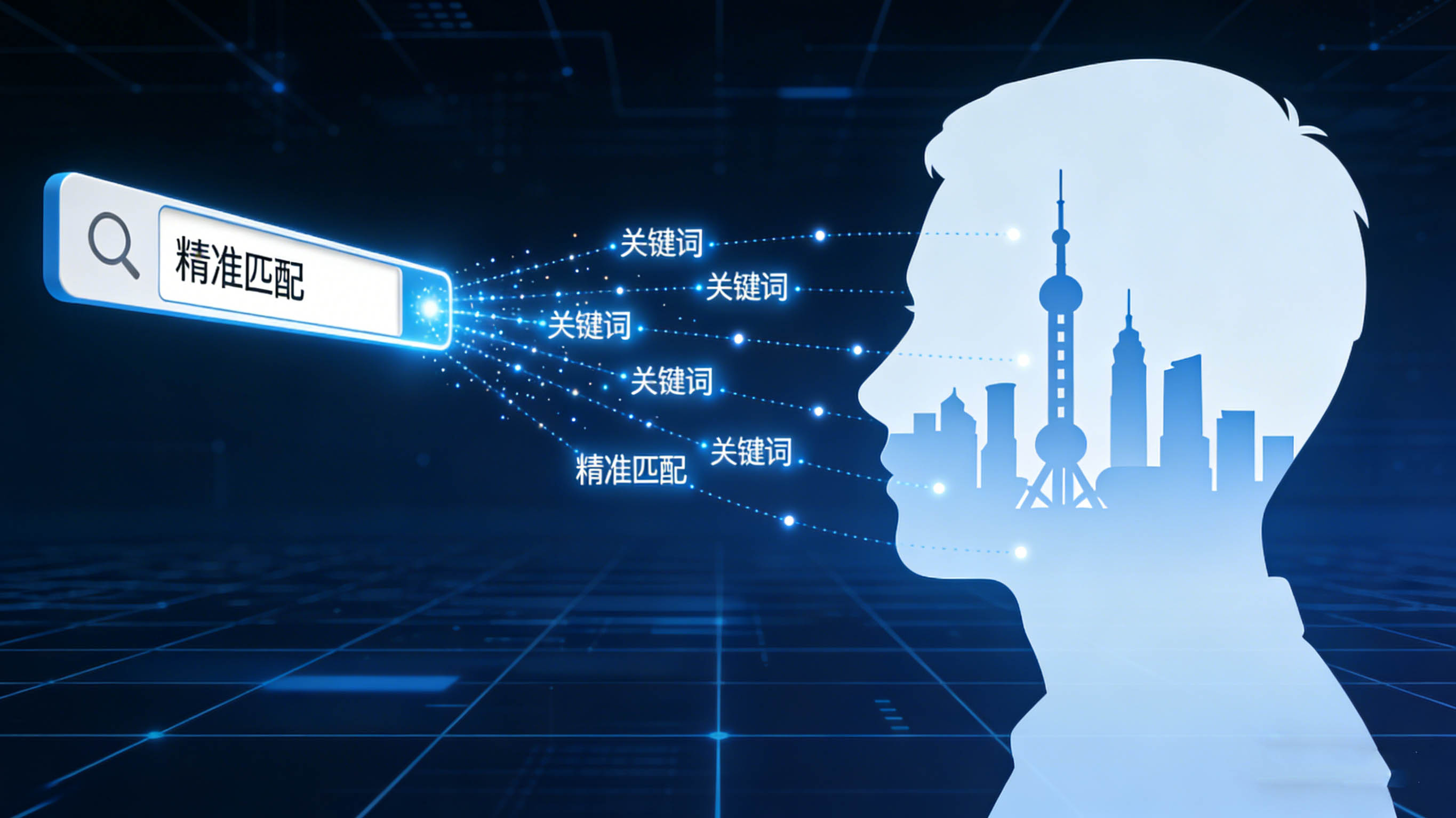 智慧城市招标中决策者搜索语义与 GEO 关键词体系示意图