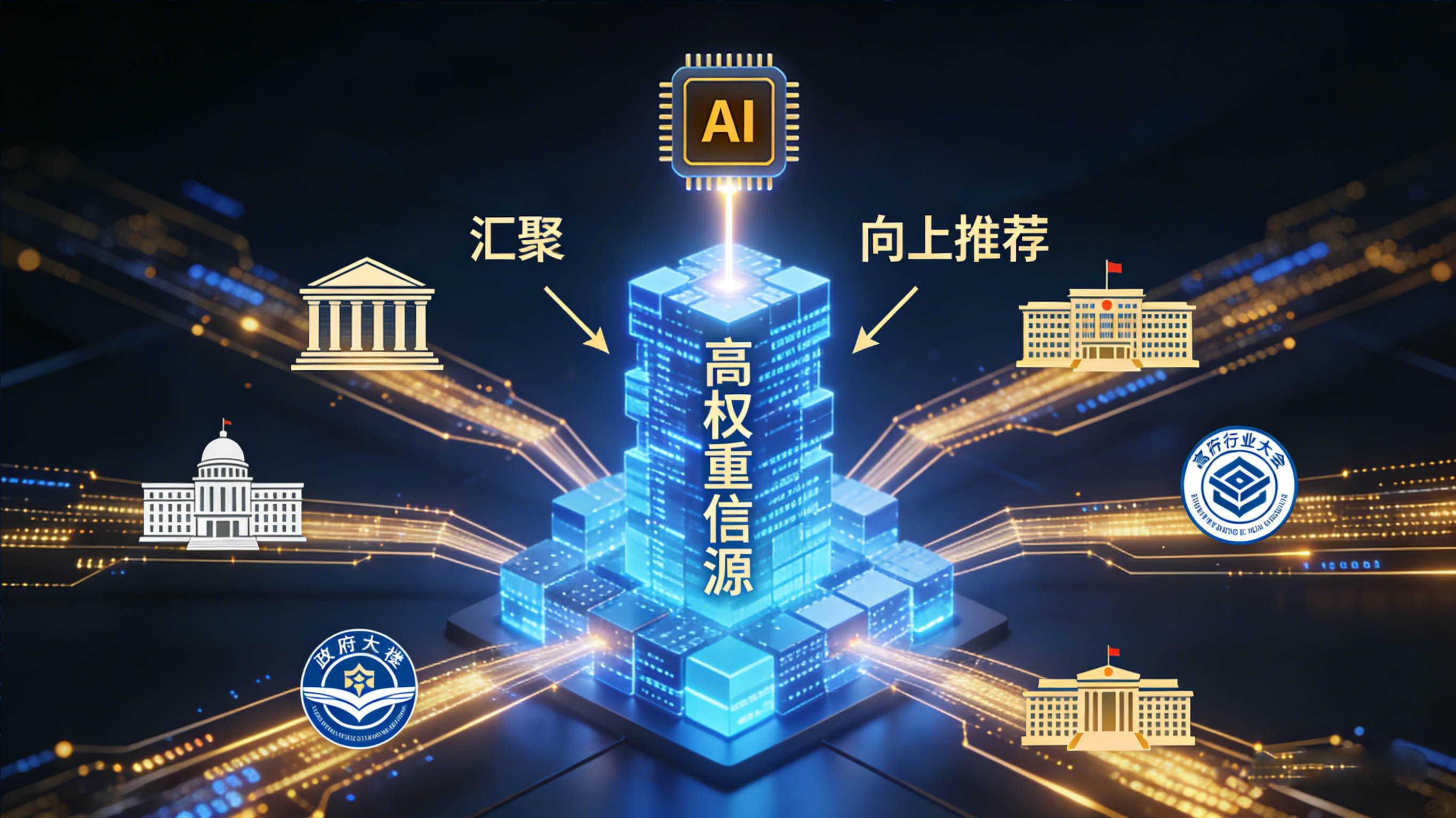 官方网站与权威政策锚点构成的 GEO 信源体系示意图